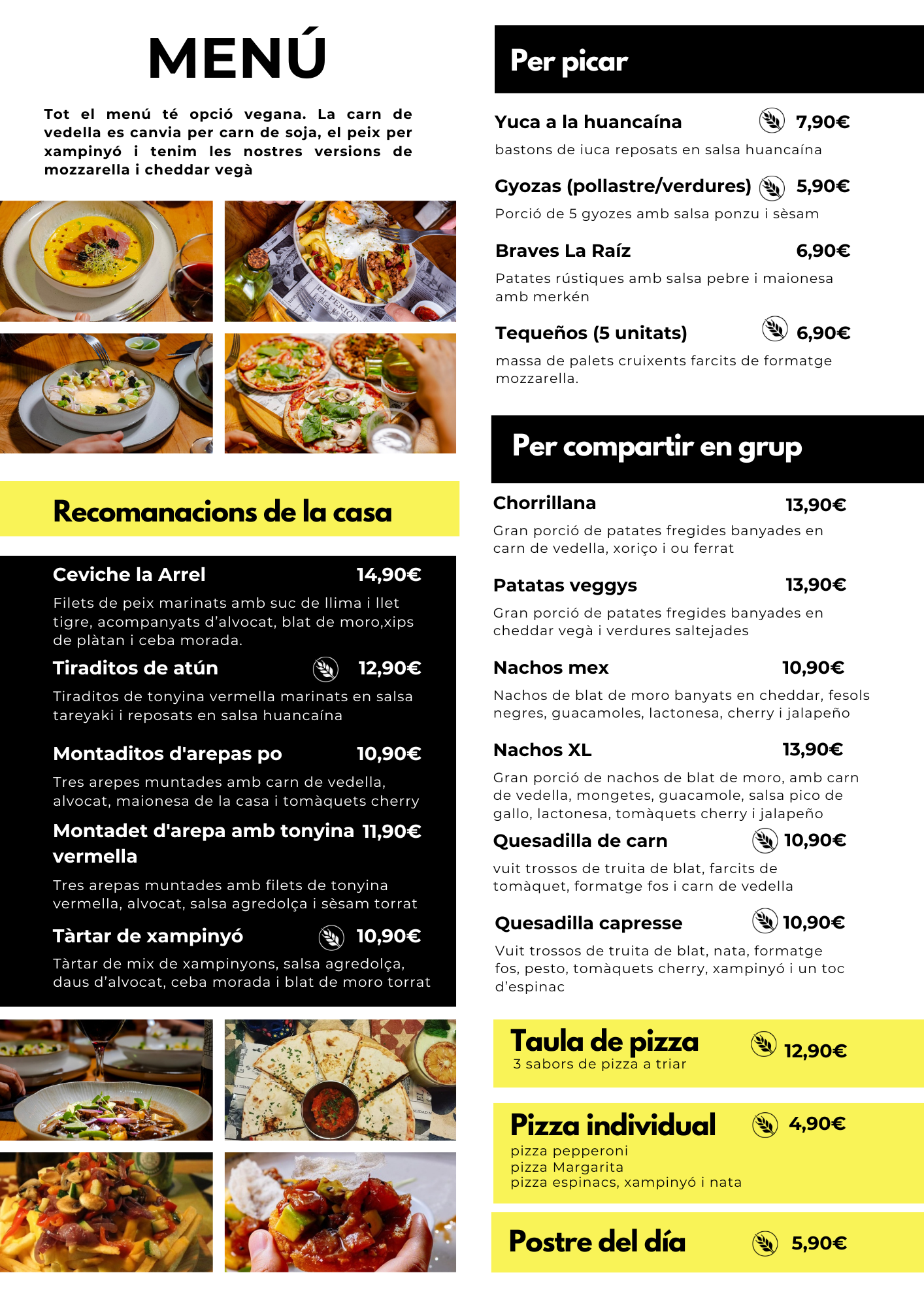Carta tapas